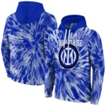 Customized Inter Milan Tie Dye Pattern Blue Hoodie Best Selling