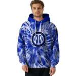 Customized Inter Milan Tie Dye Pattern Blue Hoodie Best Selling