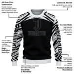 Customized Juventus Chevron Pattern Black Sweater Best Selling