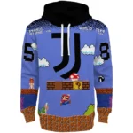 Customized Juventus Mario Blue Black Hoodie Best Selling