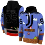 Customized Juventus Mario Blue Black Hoodie Best Selling