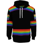 Customized Juventus Rainbow Stripes Black Hoodie Best Selling