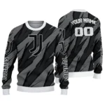 Customized Juventus Stripe Motion Black Sweater Best Selling