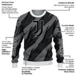 Customized Juventus Stripe Motion Black Sweater Best Selling
