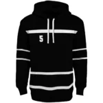 Customized Juventus Striped Pattern Black Hoodie Best Selling