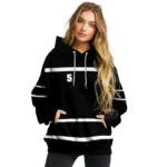 Customized Juventus Striped Pattern Black Hoodie Best Selling