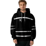 Customized Juventus Striped Pattern Black Hoodie Best Selling