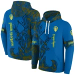 Customized Leeds United Deer Silhouette Blue Hoodie Best Selling