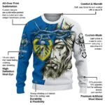 Customized Leeds United Jesus Tears Blue White Sweater Best Selling