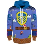 Customized Leeds United Mario Blue Black Hoodie Best Selling