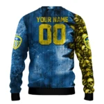 Customized Leeds United Skull Collage Blue Sweater Best Selling
