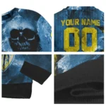 Customized Leeds United Skull Collage Blue Sweater Best Selling