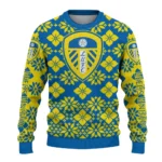 Customized Leeds United Snowflake Matrix Blue Sweater Best Selling
