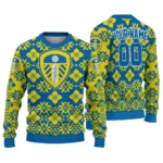 Customized Leeds United Snowflake Matrix Blue Sweater Best Selling