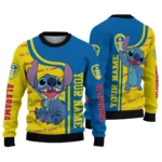 Customized Leeds United Stitch Art Prints Blue Sweater Best Selling