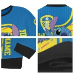 Customized Leeds United Stitch Art Prints Blue Sweater Best Selling