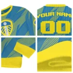 Customized Leeds United Stripe Motion Blue Sweater Best Selling