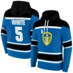 Customized Leeds United Striped Pattern Blue Hoodie Best Selling