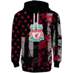 Customized Liverpool Distressed Flag Red Black Hoodie Best Selling