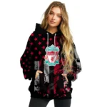 Customized Liverpool Distressed Flag Red Black Hoodie Best Selling