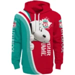 Customized Liverpool Peeking Snoopy Red Hoodie Best Selling