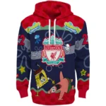 Customized Liverpool Spongebob Patrick Star Red Navy Hoodie Best Selling