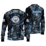 Customized Manchester City Antlers Pattern Sky Blue Black Sweater Best Selling