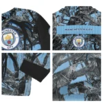 Customized Manchester City Antlers Pattern Sky Blue Black Sweater Best Selling