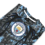 Customized Manchester City Antlers Pattern Sky Blue Black Sweater Best Selling