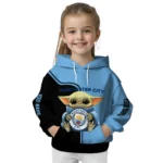 Customized Manchester City Baby Yoda Sky Blue Black Hoodie Best Selling