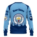 Customized Manchester City Flame Border Sky Blue Sweater Best Selling