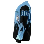 Customized Manchester City Flame Outline Sky Blue Black Sweater Best Selling