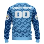 Customized Manchester City Lattice Gridwork Sky Blue Sweater Best Selling