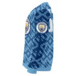 Customized Manchester City Lattice Gridwork Sky Blue Sweater Best Selling