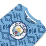 Customized Manchester City Lattice Gridwork Sky Blue Sweater Best Selling
