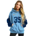 Customized Manchester City Minimal Design Sky Blue Hoodie Best Selling