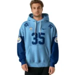 Customized Manchester City Minimal Design Sky Blue Hoodie Best Selling