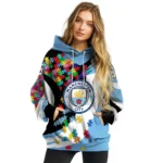 Customized Manchester City Puzzle Pieces Sky Blue Hoodie Best Selling