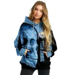 Customized Manchester City Skull Motif Sky Blue Black Hoodie Best Selling