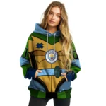 Customized Manchester City Superhero Armor Sky Blue Green Hoodie Best Selling