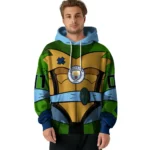 Customized Manchester City Superhero Armor Sky Blue Green Hoodie Best Selling