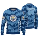 Customized Manchester City Swirl Flow Sky Blue Sweater Best Selling