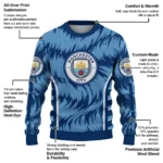 Customized Manchester City Swirl Flow Sky Blue Sweater Best Selling