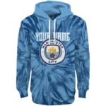 Customized Manchester City Tie Dye Pattern Sky Blue Hoodie Best Selling