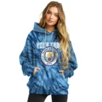 Customized Manchester City Tie Dye Pattern Sky Blue Hoodie Best Selling