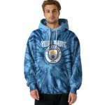 Customized Manchester City Tie Dye Pattern Sky Blue Hoodie Best Selling