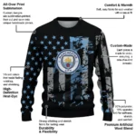 Customized Manchester City Vintage Usa Flag Black Sweater Best Selling