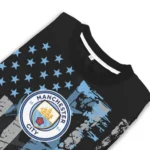 Customized Manchester City Vintage Usa Flag Black Sweater Best Selling