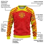 Customized Manchester United Chevron Pattern Red Sweater Best Selling