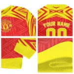 Customized Manchester United Chevron Pattern Red Sweater Best Selling